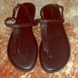 Black Braided Ankle Strap Sandle Torrid 12W